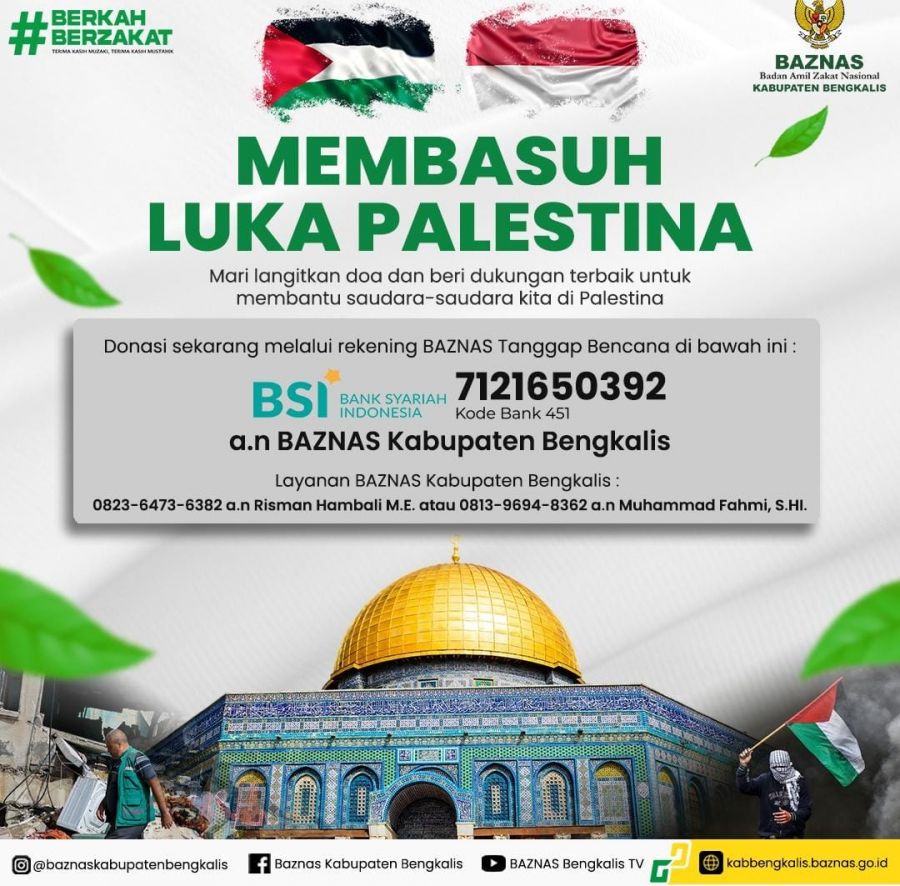 Baznas Bengkalis Himbau Partisiasi Solidaritas Dunia Jalan Untuk Palestina