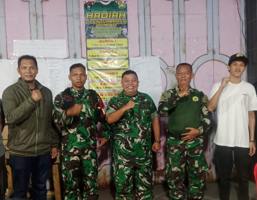 Dalam Rangka Meriahkan HUT TNI Ke-80, Koramil 05/Bukit Batu Gelar Open Turnamen Domino