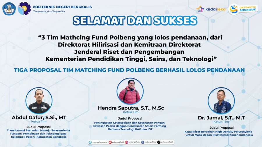 Dosen Polbeng Loloskan Tiga Proposal dalam Program Matching Fund Tahun 2025