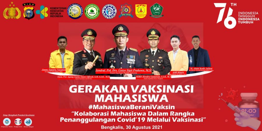 Gerakan vaksinasi Mahasiswa Kabupaten Bengkalis di Politeknik Negeri Bengkalis