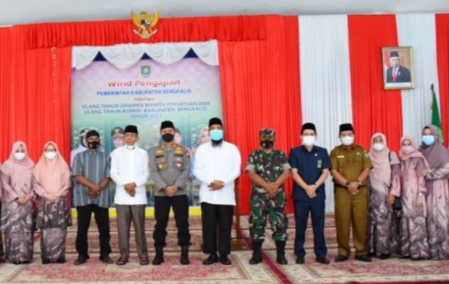 HUT DWP dan KORPRI, Pemkab Bengkalis Gelar Wirid Pengajian