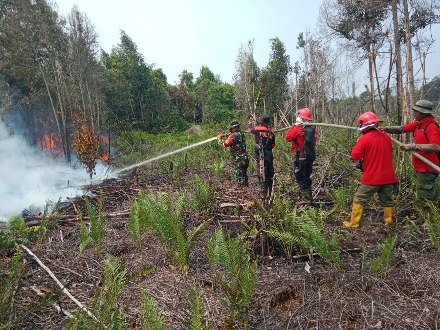 Kodam XIX Tuanku Tambusai Bersama Tim Gabungan Hadapi Karhutla di Hutan GSK Bengkalis