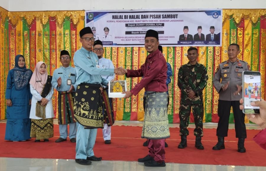 Korwil Pendidikan Bukit Batu dan Bandar Laksamana Gelar Halal Bi Halal dan Pisah Sambut Pimpinan