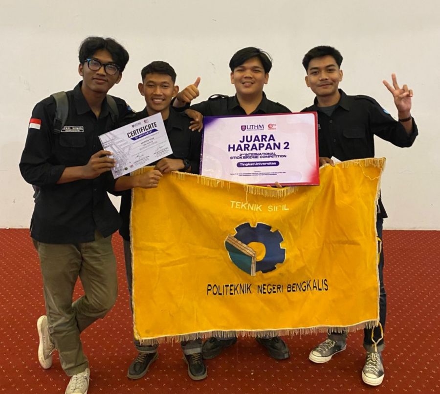Mahasiswa Teknik Sipil Polbeng Ukir Prestasi di Ajang Internasional Stick Bridge Competition