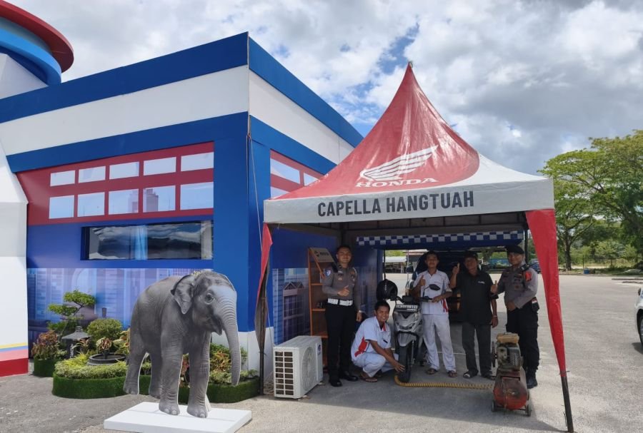 Operasi Ketupat Lancang Kuning, Polres Bengakalis Bangun Pos Pelayanan di Simpang Pokok Jengkol