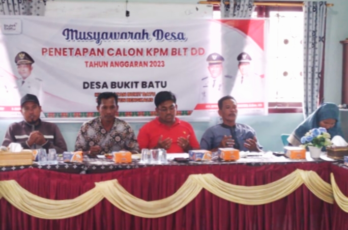 Pemerintah Desa Bukit Batu Gelar Musdes Penetapan Calon KPM BLT DD TA 2023