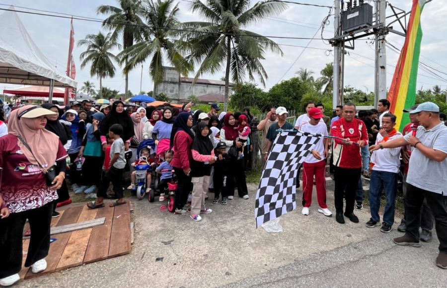 Semarak Dirgahayu Republik Indonesia ke- 79, Desa Sungai Selari Gelar Jalan Santai Berhadiah